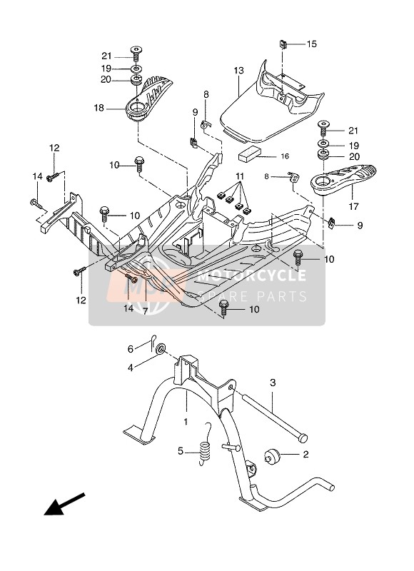 Yamaha CW50 BWS 2004 Supporter & Repose Pieds pour un 2004 Yamaha CW50 BWS